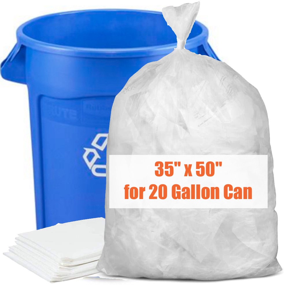 Clear Recycling Bags - Extra-Strong - 125 Pack - 35 x 50